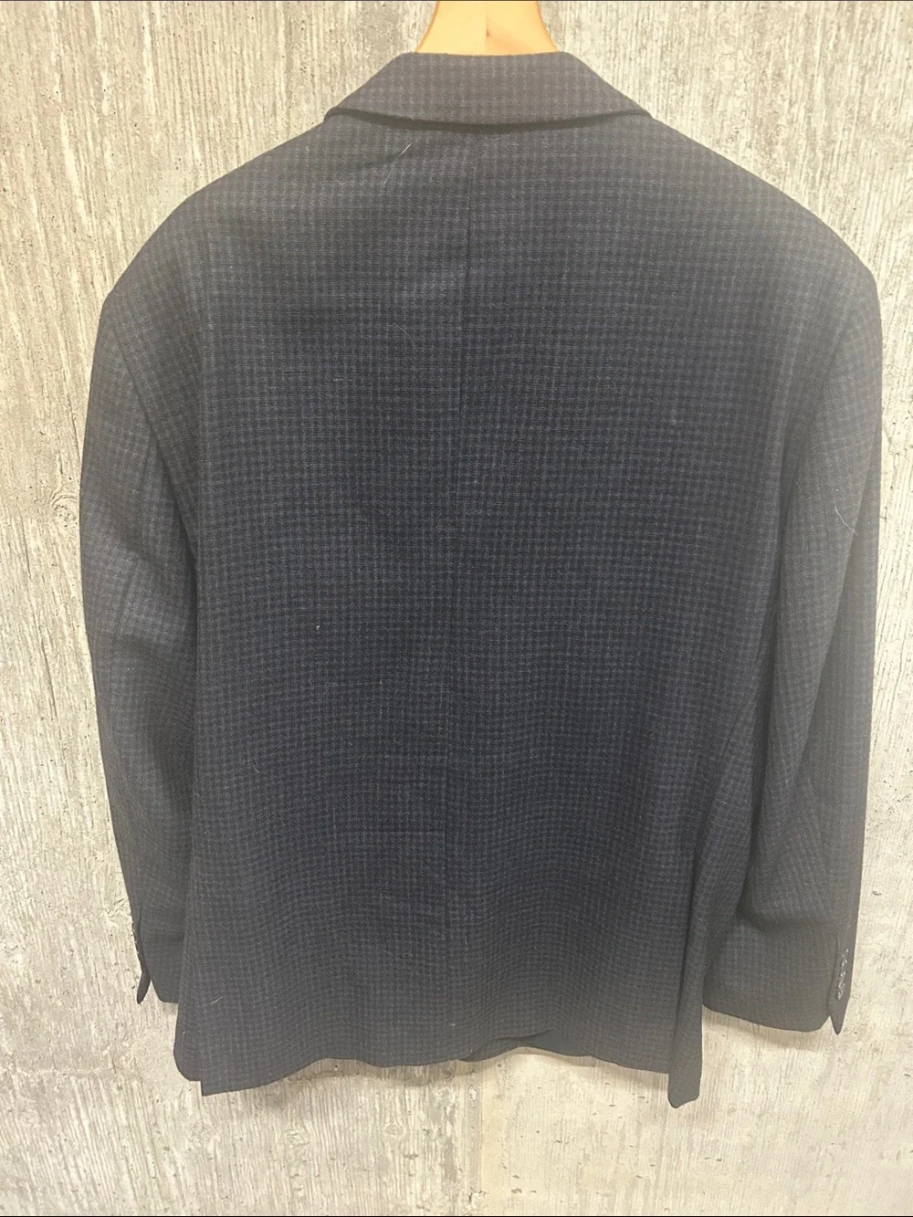 Pronto Uomo Navy Check Sport Coat 100% Wool 46R